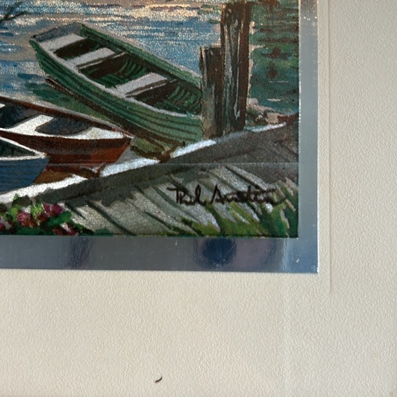 Vintage Phil Austin Framed Etched Foil Summer Haven Print signed. 8x10 - Picture 7 of 7